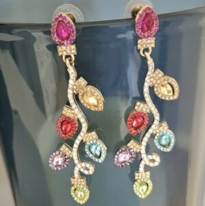 Multicolor Holiday Lighrs Gemstone Drop Earrings
